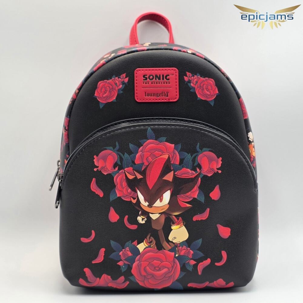 Loungefly Sonic The Hedgehog Shadow Roses Mini Backpack New